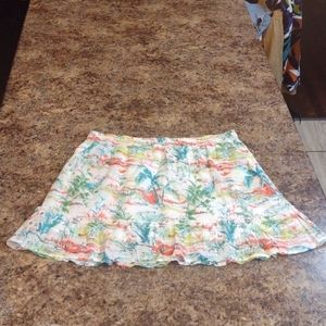 Sigrid Olsen tropical ruffled skirt with pockets size XL